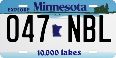 MN license plate 047NBL