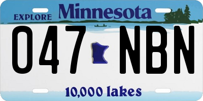 MN license plate 047NBN