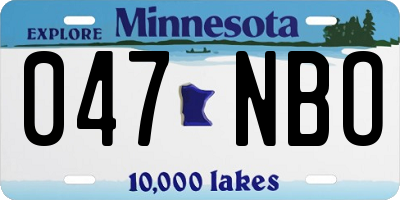 MN license plate 047NBO