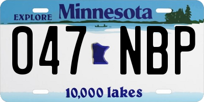 MN license plate 047NBP