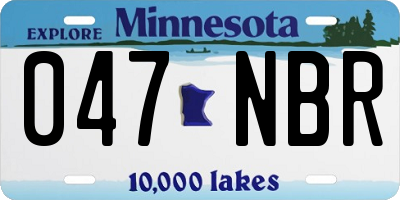 MN license plate 047NBR