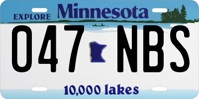 MN license plate 047NBS