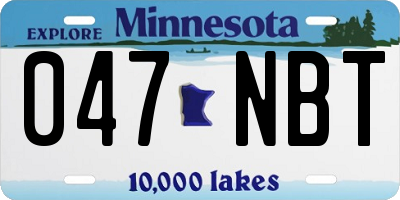 MN license plate 047NBT