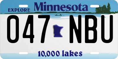 MN license plate 047NBU