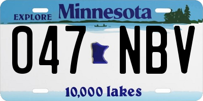 MN license plate 047NBV