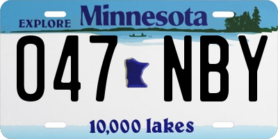 MN license plate 047NBY