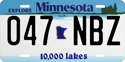 MN license plate 047NBZ