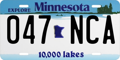 MN license plate 047NCA