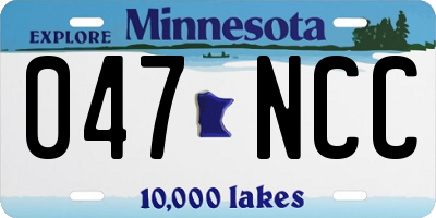 MN license plate 047NCC