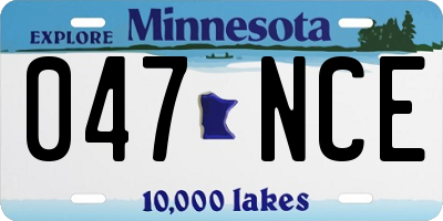 MN license plate 047NCE