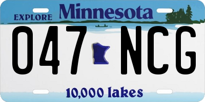 MN license plate 047NCG