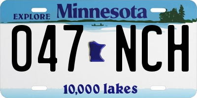MN license plate 047NCH