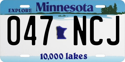 MN license plate 047NCJ