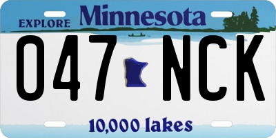 MN license plate 047NCK