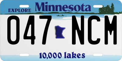 MN license plate 047NCM