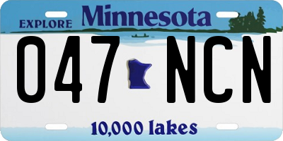MN license plate 047NCN