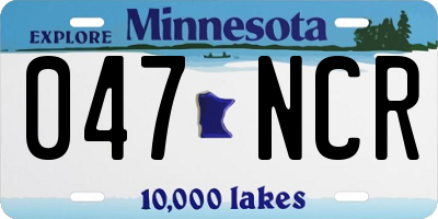 MN license plate 047NCR