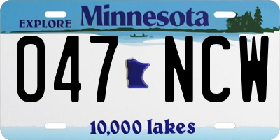 MN license plate 047NCW