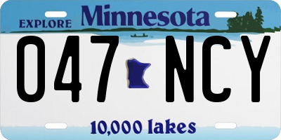 MN license plate 047NCY