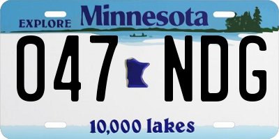 MN license plate 047NDG