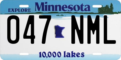 MN license plate 047NML
