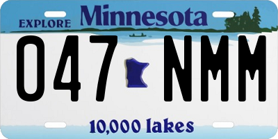 MN license plate 047NMM