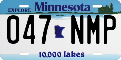 MN license plate 047NMP