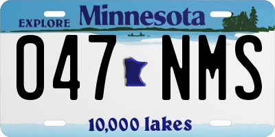 MN license plate 047NMS