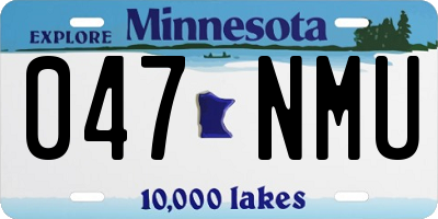MN license plate 047NMU