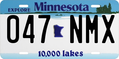 MN license plate 047NMX
