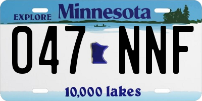 MN license plate 047NNF