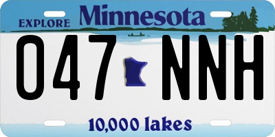 MN license plate 047NNH