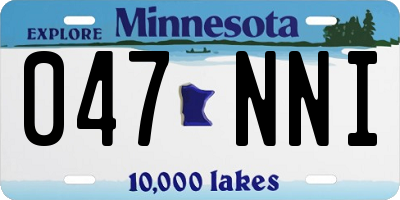 MN license plate 047NNI