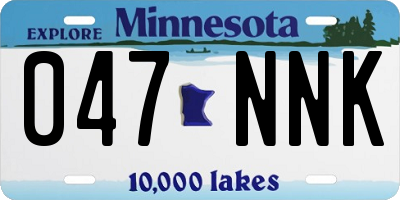 MN license plate 047NNK