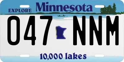 MN license plate 047NNM