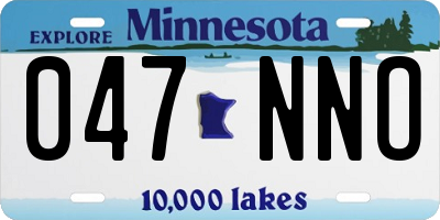 MN license plate 047NNO