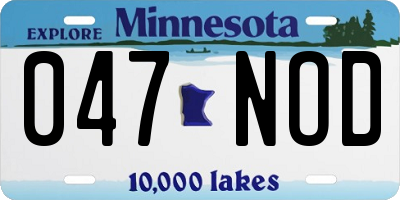 MN license plate 047NOD