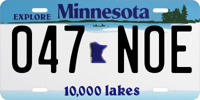 MN license plate 047NOE