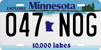 MN license plate 047NOG