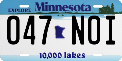 MN license plate 047NOI