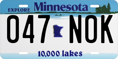 MN license plate 047NOK