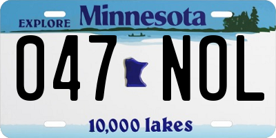 MN license plate 047NOL
