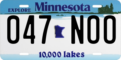 MN license plate 047NOO