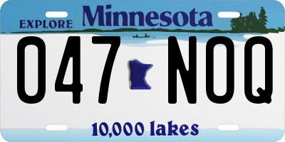 MN license plate 047NOQ