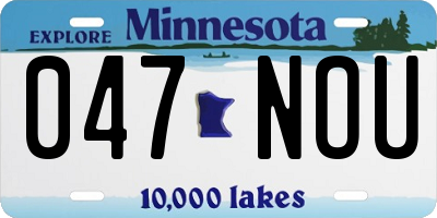 MN license plate 047NOU