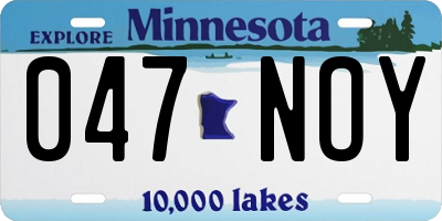 MN license plate 047NOY