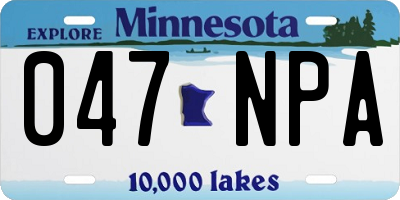 MN license plate 047NPA