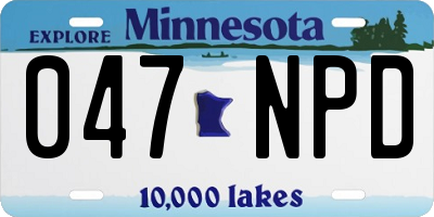 MN license plate 047NPD