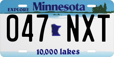 MN license plate 047NXT