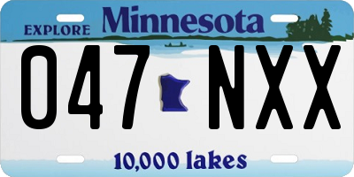 MN license plate 047NXX